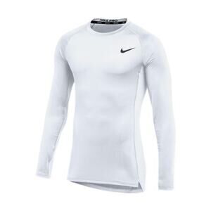 Nike Mens Pro Fitted Long Sleeve Training Tee Large White - New